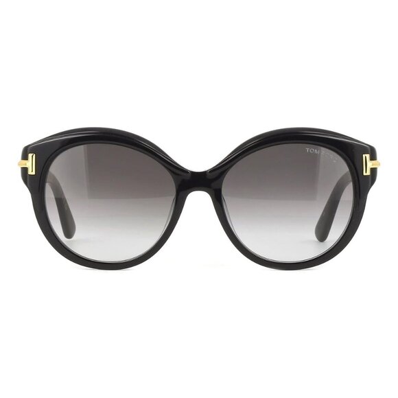 New TOM FORD Icon Collection Black Round FT1251/S 01B Sunglasses Women - Picture 2 of 4